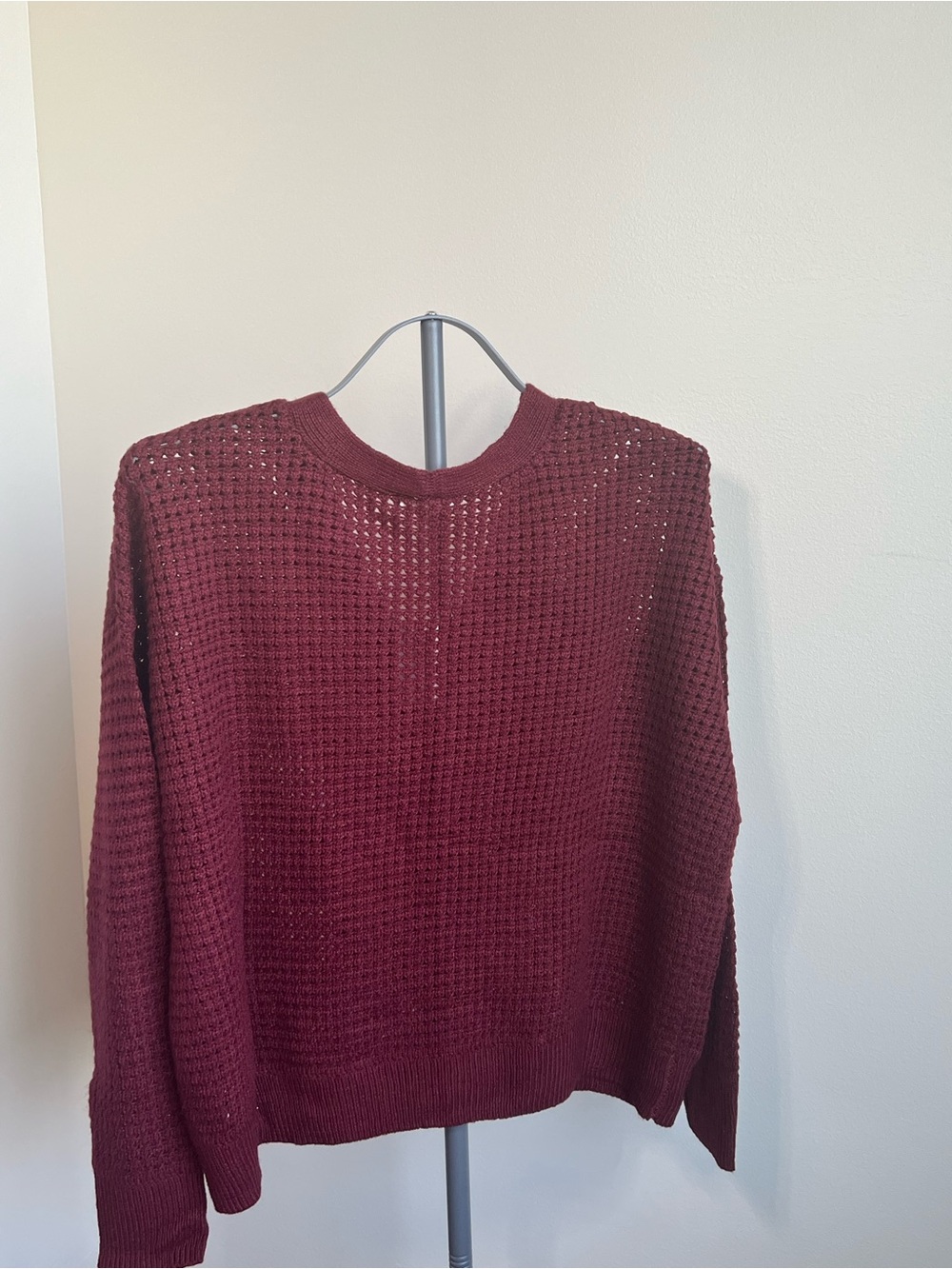 Maurices Burgundy Red Waffle Knit V-Neck Button Cardigan Size L NWT - Picture 6 of 6